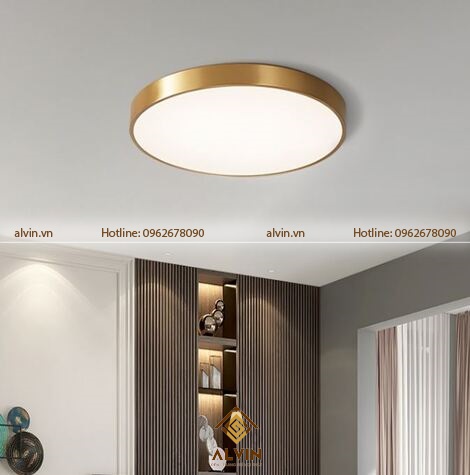 Đèn LED ốp trần viền vàng sang trọng