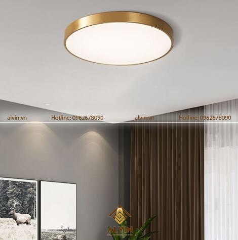 Đèn LED ốp trần viền vàng sang trọng