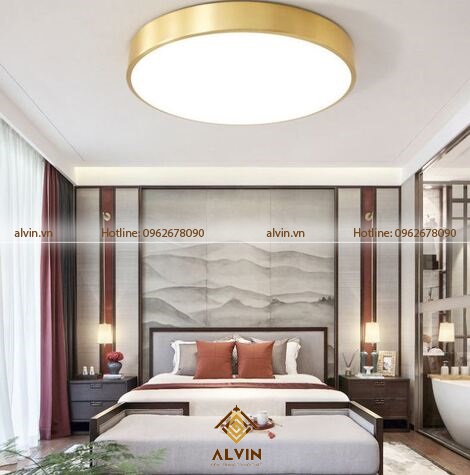 Đèn LED ốp trần viền vàng sang trọng