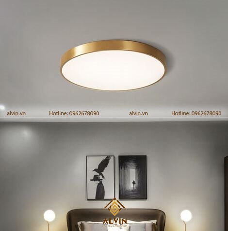 Đèn LED ốp trần viền vàng sang trọng