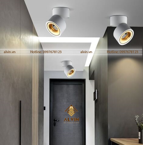 Đèn LED rọi không ray ống bơ 7W,12W xoay 360 độ