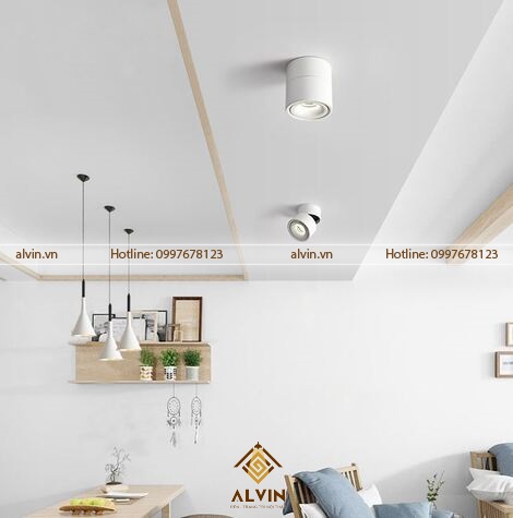 Đèn LED rọi không ray ống bơ 7W,12W xoay 360 độ