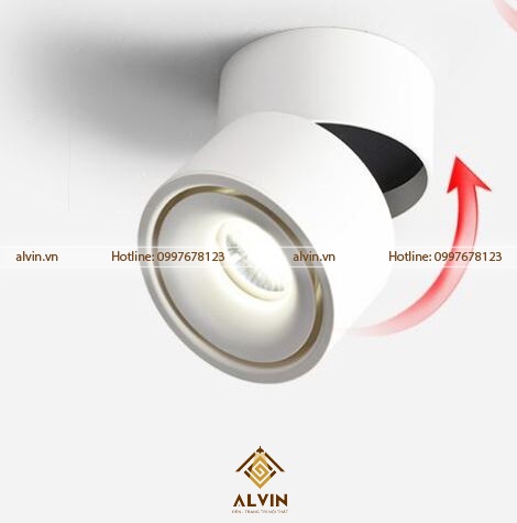 Đèn LED rọi không ray ống bơ 7W,12W xoay 360 độ