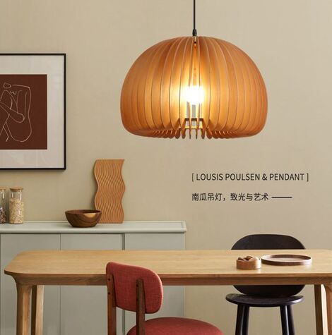 Đèn thả gỗ xếp phong cách Nhật Bản