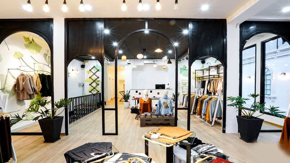 Thiết kế đèn trang trí cho shop quần áo