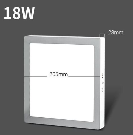 Đèn LED ốp trần hình vuông công suất 12W, 18W