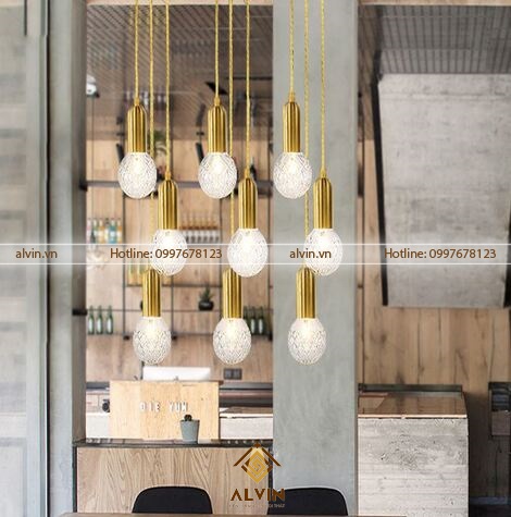 Mẫu đèn thả đơn tạo hình pha lê nghệ thuật