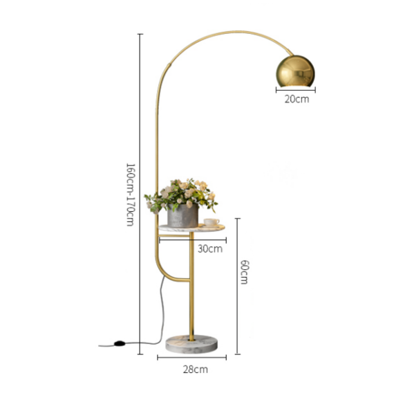 Mẫu đèn cây đứng Nordic kết hợp bàn decor