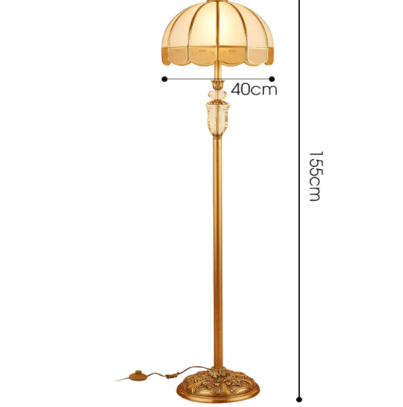Mẫu đèn cây đứng thân đồng phong cách cổ điển