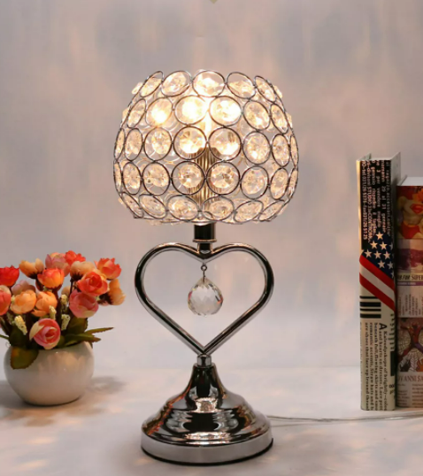Đèn ngủ pha lê đẹp thiết kế hình trái tim ĐĐB06