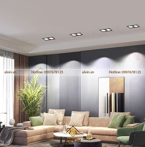 Đèn Led âm trần vuông/vuông đôi