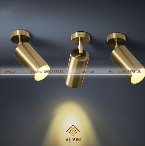 Đèn LED rọi không ray vàng đồng cao cấp