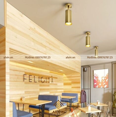Đèn LED rọi không ray vàng đồng cao cấp
