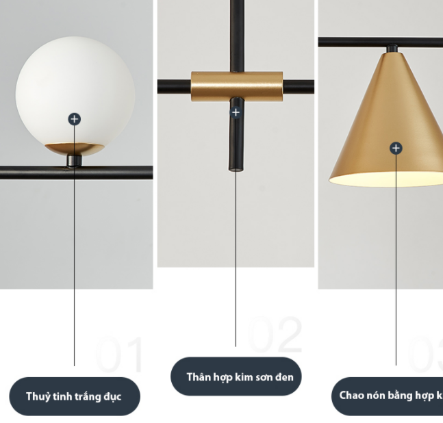 Mẫu đèn thả chùm Decor hiện đại ĐTT02