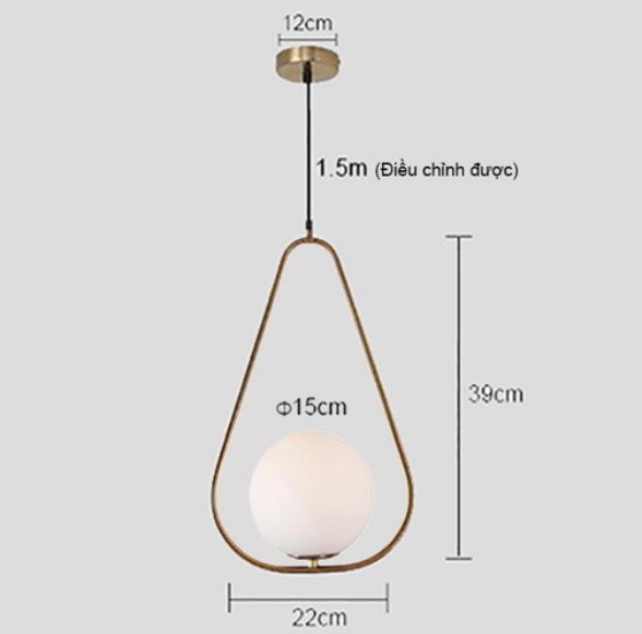 Mẫu đèn thả trần Glamor nghệ thuật ĐTT03