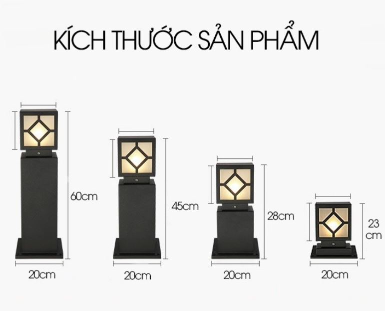 Trụ đèn trang trí lối đi sân vườn DSV21