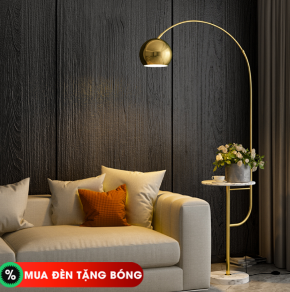 Mẫu đèn cây đứng Nordic kết hợp bàn decor